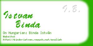 istvan binda business card